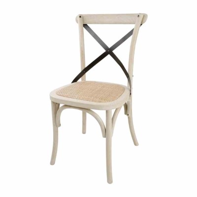 BOLERO - Chaises en chêne avec dossier croisé sable
