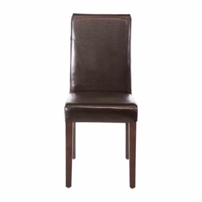 BOLERO - Chaises en simili cuir marron foncé