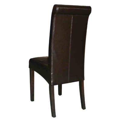 BOLERO - Chaises en simili cuir à dossier incurvé noires