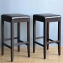 BOLERO - Tabourets de bar haut en simili cuir noirs