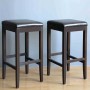 BOLERO - Tabourets de bar haut en simili cuir marron foncé (lot de 2)