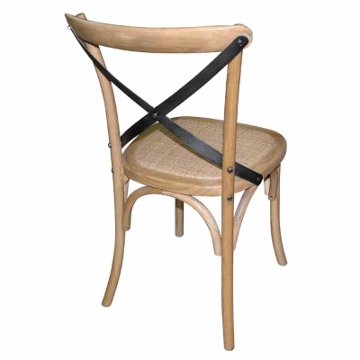 BOLERO - Chaises en bois patiné avec dossier croisé naturel