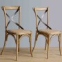 BOLERO - Chaises en bois patiné avec dossier croisé naturel
