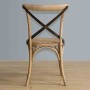 BOLERO - Chaises en bois patiné avec dossier croisé naturel