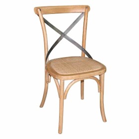 BOLERO - Chaises en bois patiné avec dossier croisé naturel