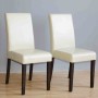 BOLERO - Chaises en simili cuir crème