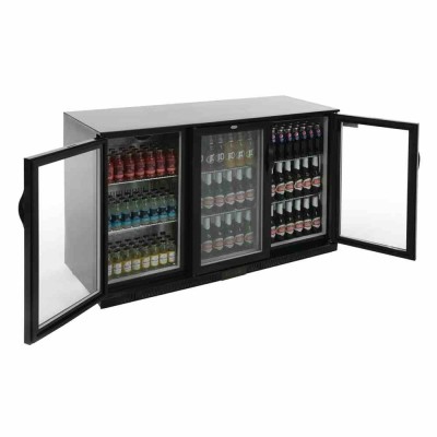 POLAR - Arrière-bar trois portes pivotantes Série G noir 330L