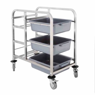 VOGUE - Chariot de cantine en acier inoxydable 