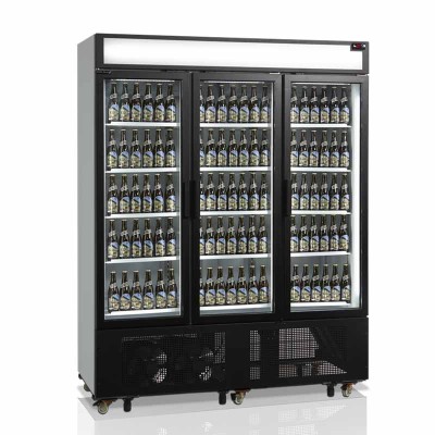 TEFCOLD - Vitrine positive noire 825 L 3 portes cadre aluminium