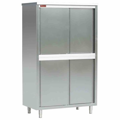 DIAMOND - Armoire haute inox largeur 1200 mm avec portes coulissantes