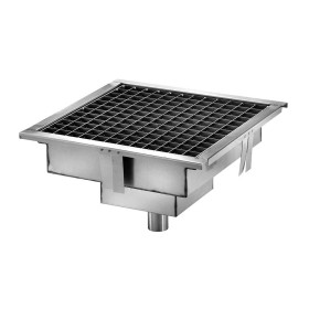 L2G - Caniveau inox avec siphon et sortie verticale 200x200 mm