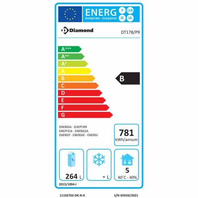 DIAMOND - Table frigorifique ventilée, 3 portes GN 1/1, 405 Litres