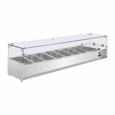 POLAR - Saladette réfrigérée capacité 8 GN 1/4 parois en verre