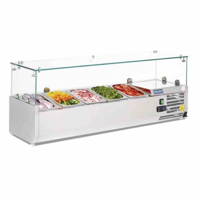 POLAR - Saladette réfrigérée capacité 5 GN 1/4, parois en verre