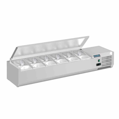 POLAR - Saladette réfrigérée avec couvercle, capacité 6 GN 1/4
