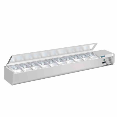 POLAR - Saladette réfrigérée avec couvercle, capacité 10 GN 1/4