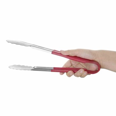 HYGIPLAS - Pince de service à code couleur 300 mm rouge