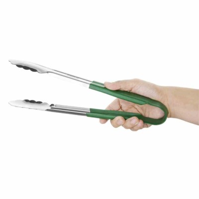 HYGIPLAS - Pince de service à code couleur 300 mm verte