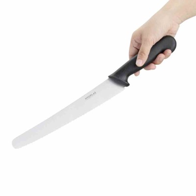 HYGIPLAS - Couteau à pâtisserie denté noir 250 mm