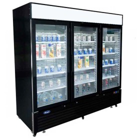ATOSA - Vitrine positive avec bandeau lumineux 3 portes