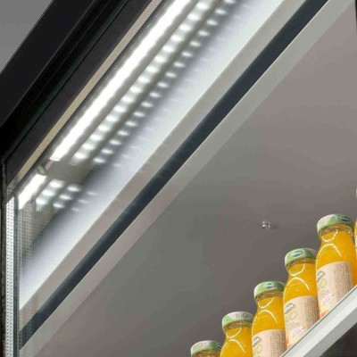 DIAMOND - Vitrine murale 1800 mm libre service noire