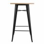 BOLERO - Table de bar Bistro noire avec plateau en bois