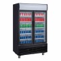 POLAR - Armoire positive 2 portes battantes caisson lumineux série G noire 950 L
