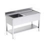 DISTFORM - Plonge 1 cuve avec étagère égouttoir à droite L. 1400 mm P. 600 mm