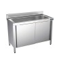 DISTFORM - Plonge 1 cuve avec placard grande capacité L. 1200 mm P. 700 mm