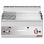 DIAMOND - Plaque de cuisson gaz 2/3 lisse et 1/3 rainurée chrome