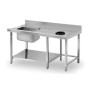 DISTFORM - Table de prélavage bac à gauche étagère L. 1600 mm