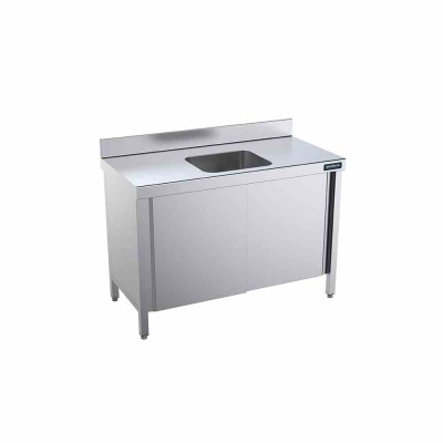 DISTFORM - Table du chef 1600x600 avec portes et bac central