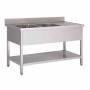 GASTRO M - Plonge inox 2 bacs avec étagère égouttoir à droite P. 700 mm L. 1600 mm