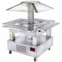DIAMOND - Ilot buffet chauffant 4 bac GN 1/1 +20°C à 90°C bois blanc avec coupole motorisée