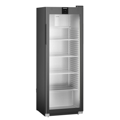 LIEBHERR - Armoire positive époxy noir porte vitrée 347 L