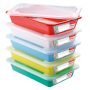 GILAC - Bacs plats témoins 8 L HACCP + couvercles - Lot de 5