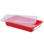 GILAC - Bac plat 5 L HACCP rouge + couvercle + grille