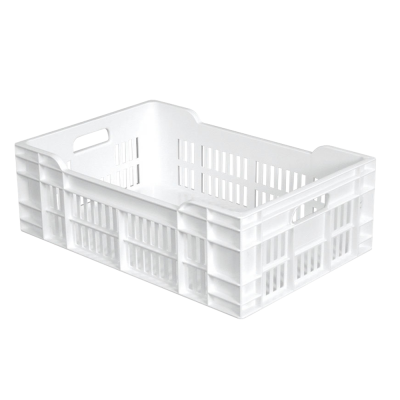 GILAC - Caisse ajourée fond plein 600 x 400 x 200 mm 40 L - blanc