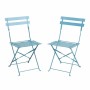 BOLERO - Lot de 2 chaises de terrasse en acier coloré bleues turquoise