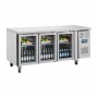 POLAR - Table réfrigérée positive inox 3 portes vitrées, capacité 358 L