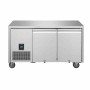 POLAR - Table réfrigérée positive inox 2 portes pleines, capacité 196 L