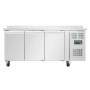 POLAR - Table réfrigérée négative 3 portes avec dosseret, capacité 358 L