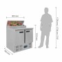 POLAR - Comptoir de préparation réfrigéré pizzas salades dessus inox 2 portes