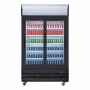 POLAR - Armoire positive 2 portes coulissantes caisson lumineux série G noire 950 L