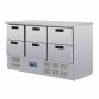 Table réfrigérée positive 6 tiroirs 368L, inox - Polar