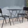 BOLERO - Table de terrasse carrée en acier noire 600 mm