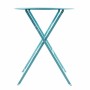 BOLERO - Table de terrasse ronde en acier bleu turquoise