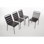 BOLERO - Lot de 4 chaises grises à lattes en acier