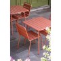 BOLERO - Lot de 4 chaises à lattes en acier Terracotta