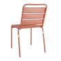 BOLERO - Lot de 4 chaises à lattes en acier Terracotta